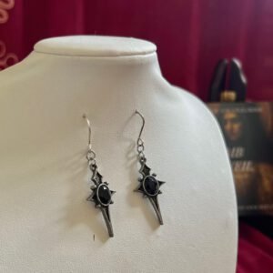 Black Thorn Drop Earrings