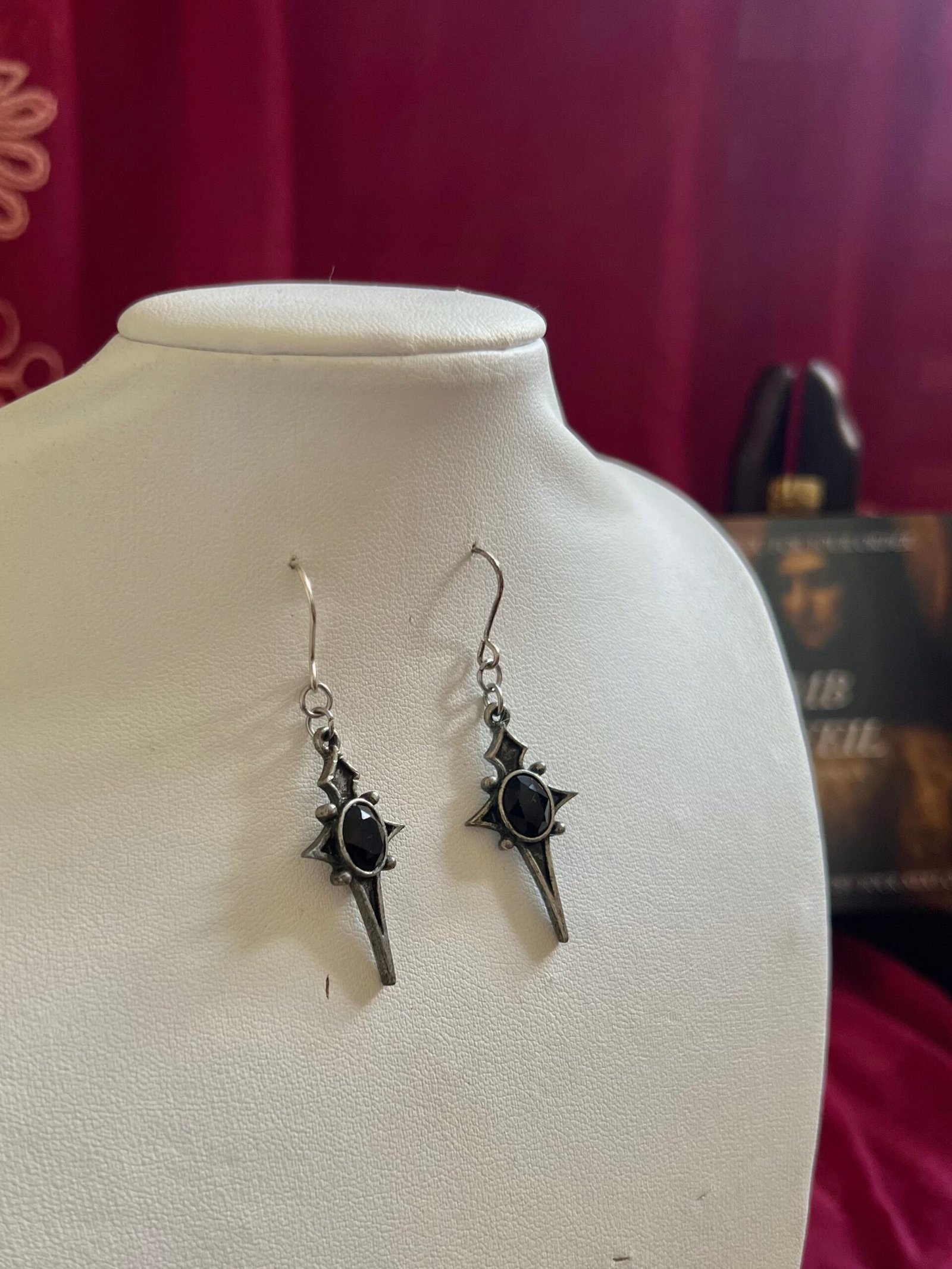 Black Thorn Drop Earrings