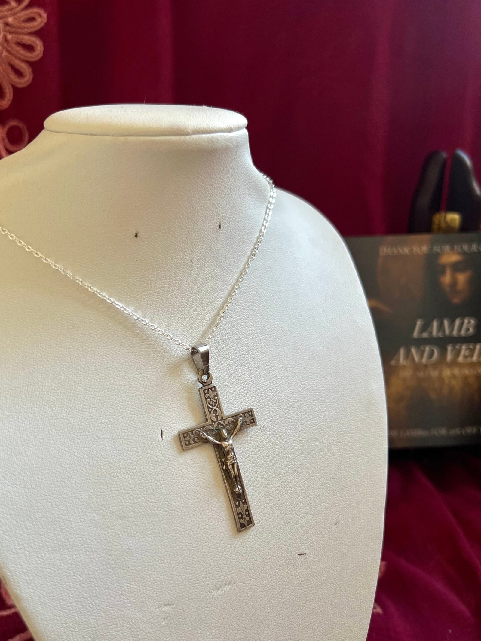 Fleur and Cross Necklace