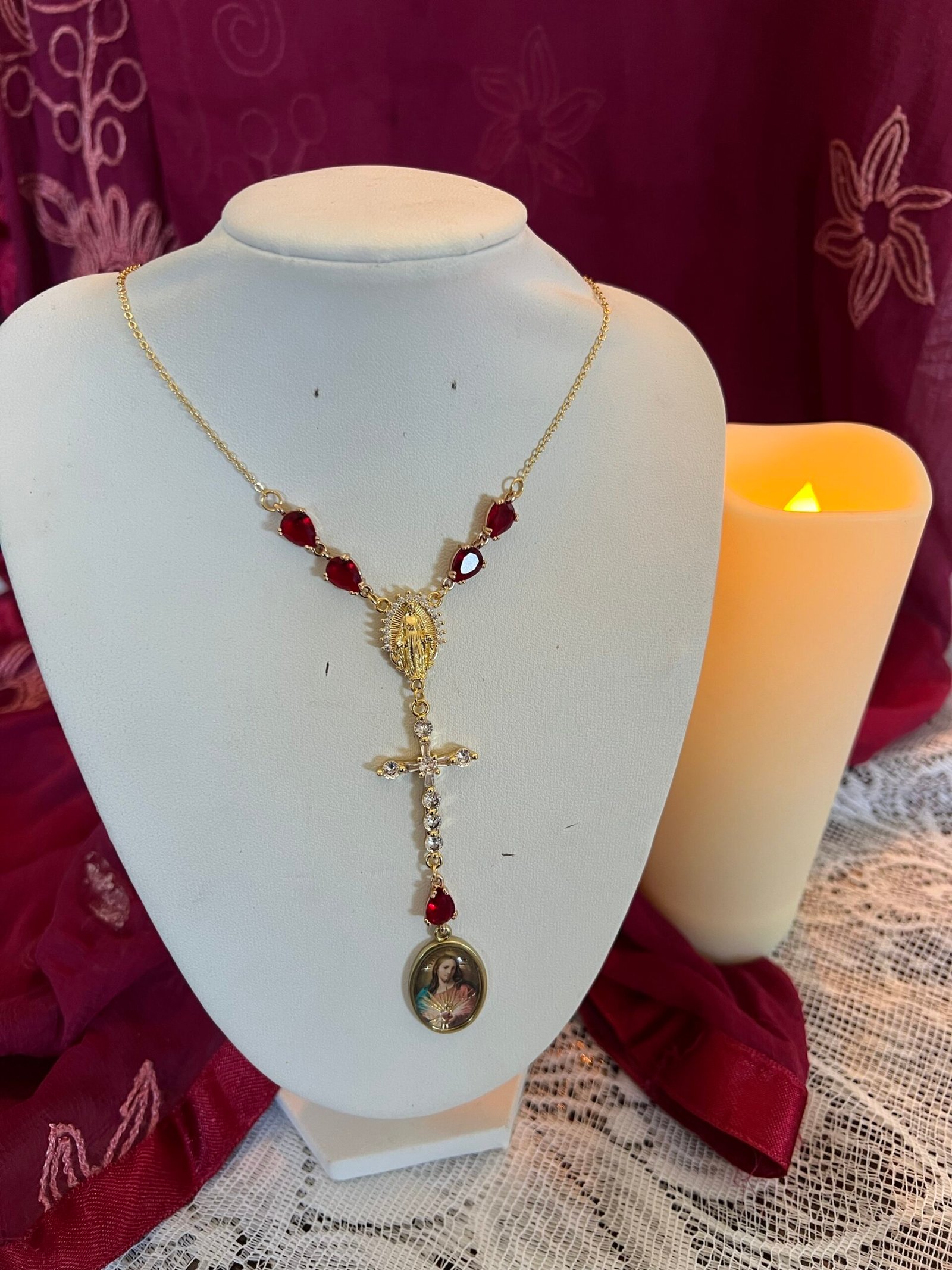 Our Lady of the Crimson Tears Necklace